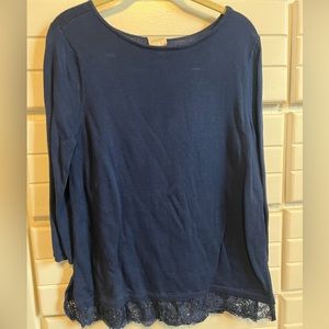Chico’s blue blouse